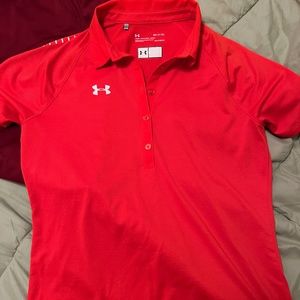 Orange Under Armour Polo